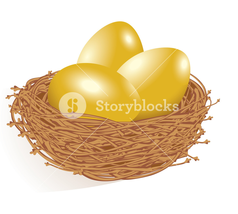 1000x897 Gold Eggs In The Nest. Vector. Royalty Free Stock Image