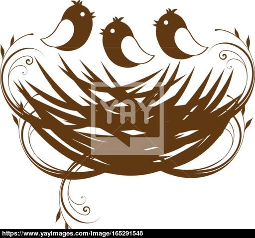 512x478 Vector Bird Nest Vector