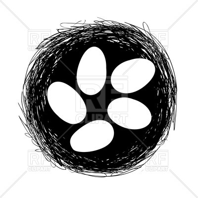 400x400 White Eggs In Nest Vector Image Vector Artwork Of Food And