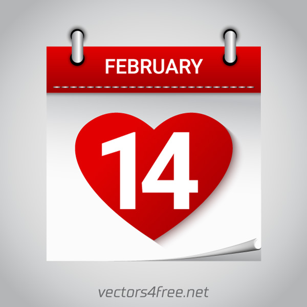 600x600 Free Vector Valentines Day February 14 Calendar Icon