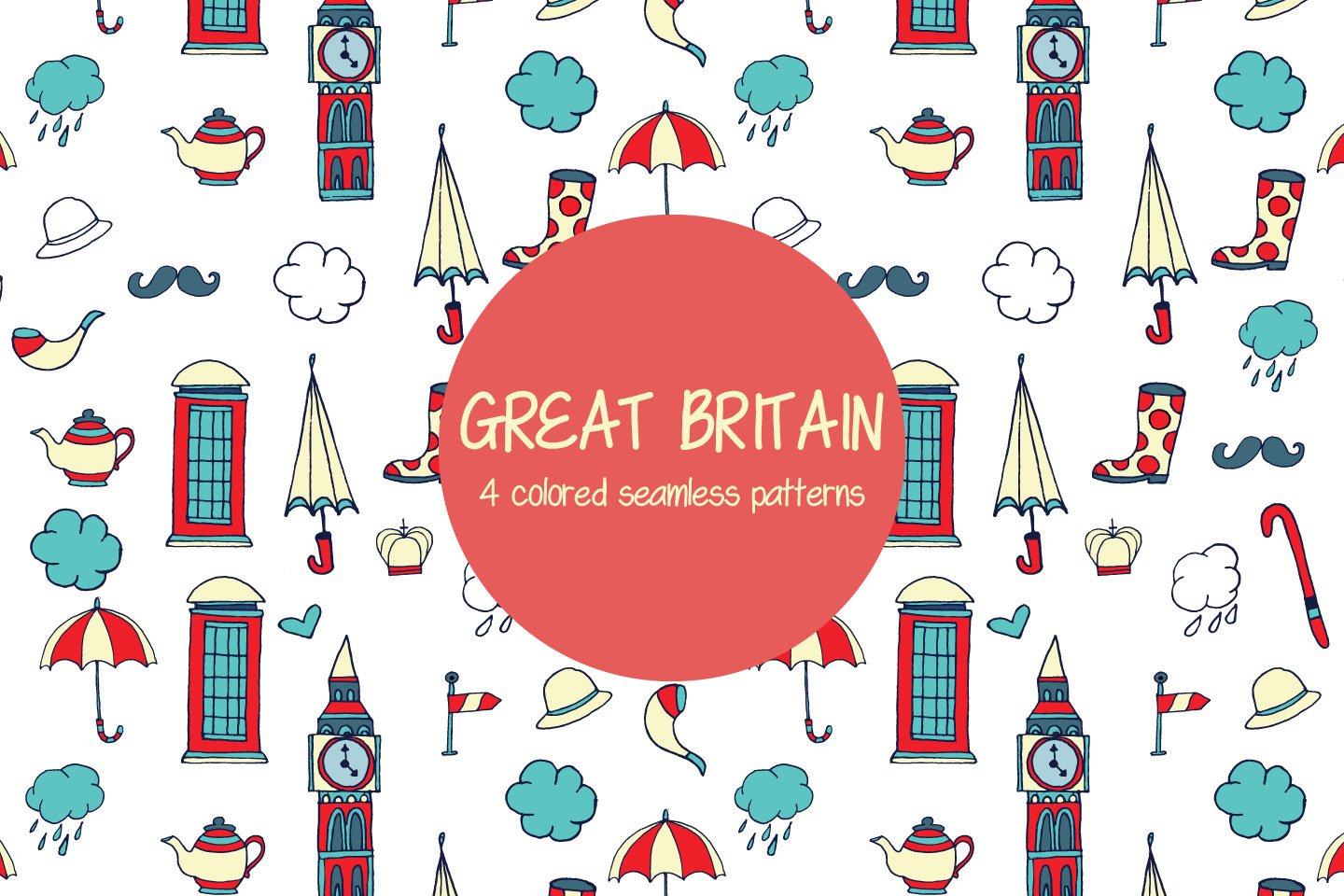 1440x960 Great Britain Vector Free Pattern