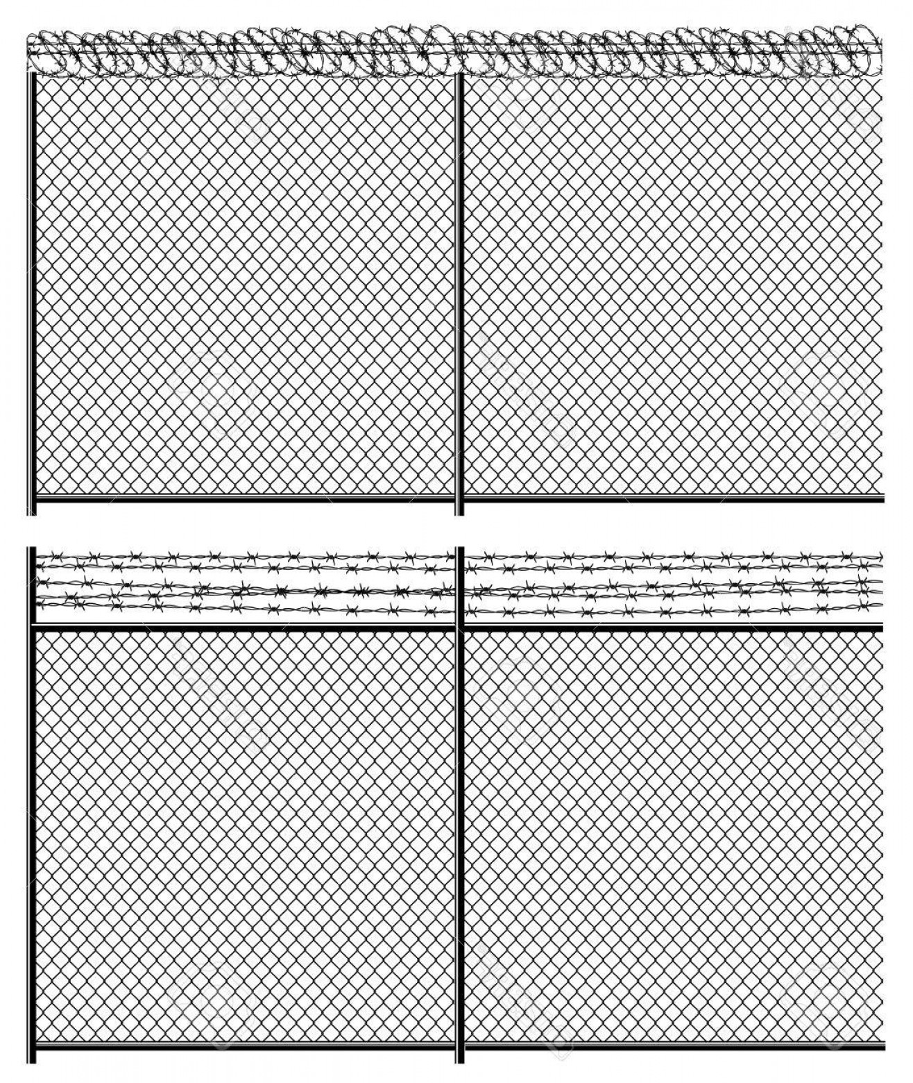 1316x1560 Photostock Vector High Fence Mesh Netting And Barbed Wire Seamless