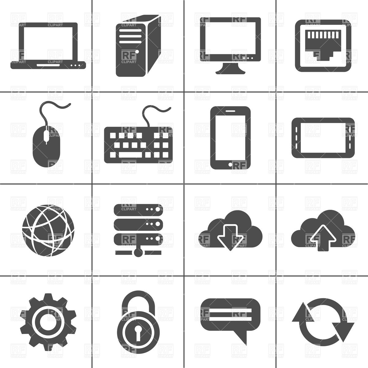 1200x1200 Network And Mobile Devices, Simplus Icons Series Vector Image