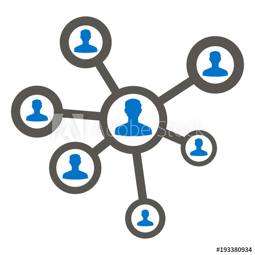 500x500 People Social Network Icon Vector. Human Networking Media