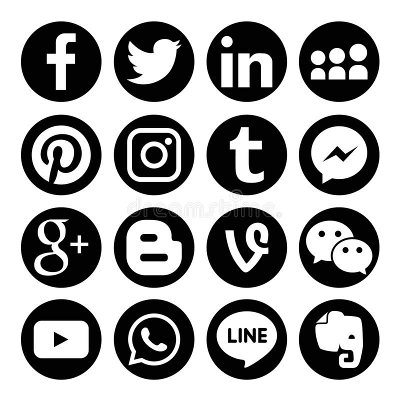 800x800 Set Popular Social Media Logos Vector Web Icon Editorial Social