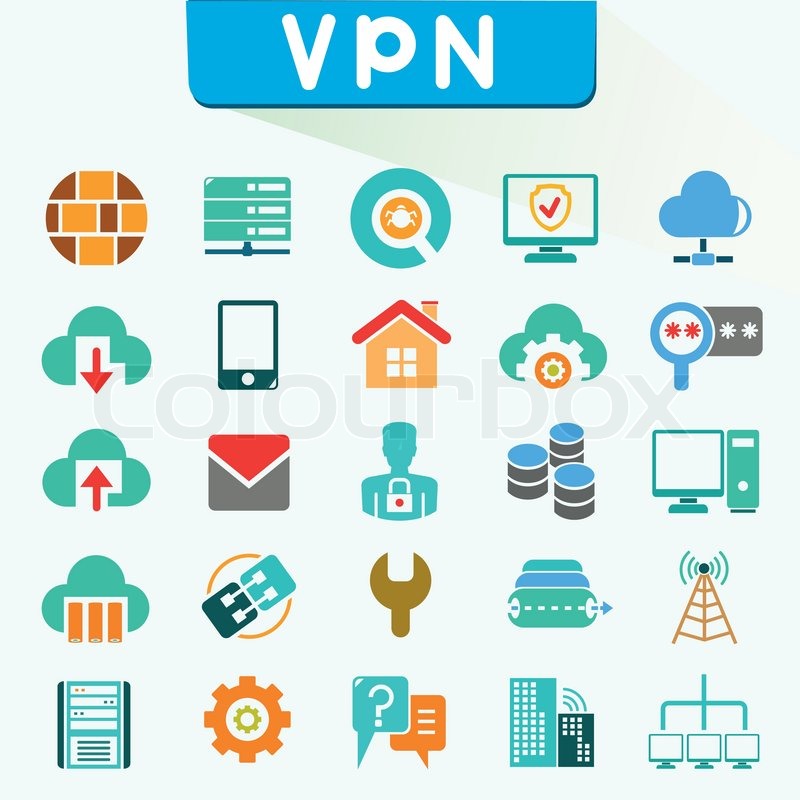 800x800 Vpn Icons, Virtual Private Network Icons Stock Vector Colourbox