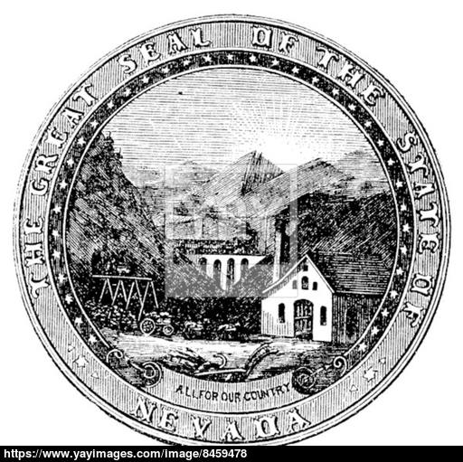 512x511 Seal Of The State Of Nevada, Vintage Engraved Illustration Vector