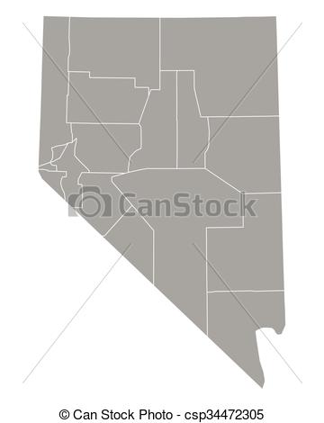 360x470 Map Of Nevada Vector Clipart