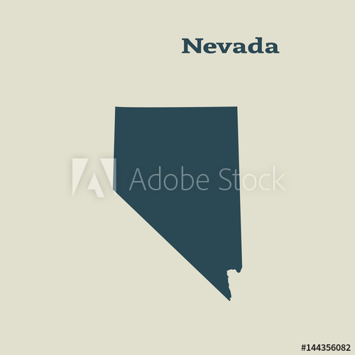 500x500 Outline Map Of Nevada. Vector Illustration.