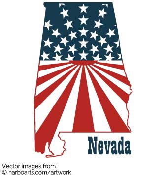 335x355 Download Nevada Bumper Sticker Sunray Flag