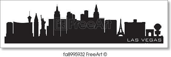 560x189 Free Art Print Of Las Vegas, Nevada Skyline. Detailed Vector