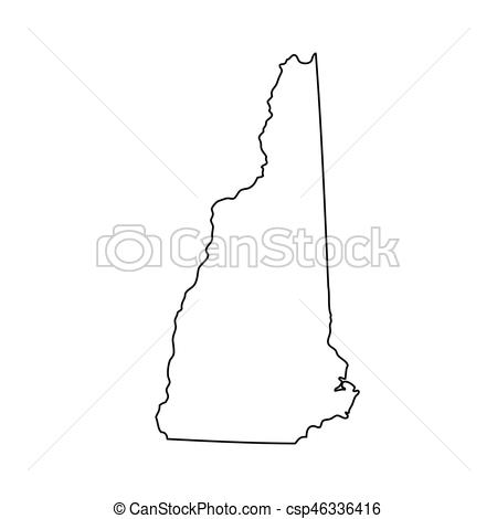 450x470 Map Of The U.s. State Of New Hampshire. Vector Illustration.