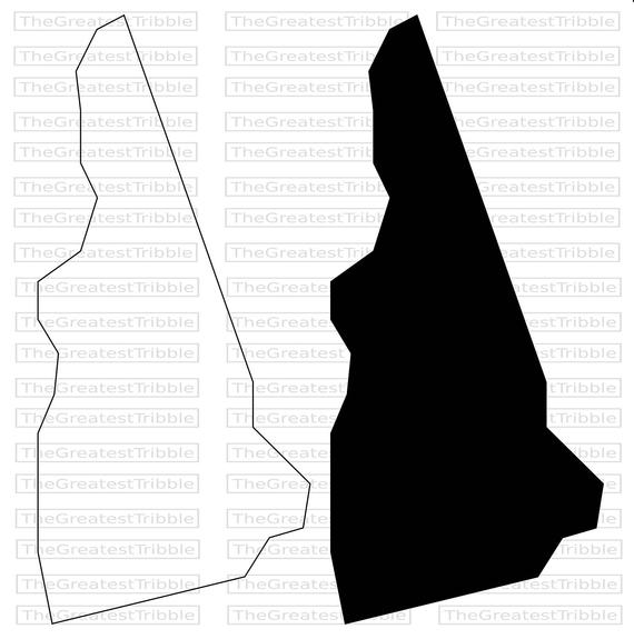 570x575 New Hampshire State Map Svg Png Jpg Vector Graphic Clip Art Etsy