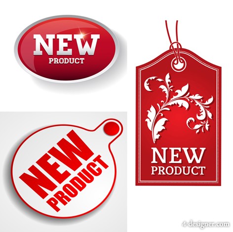 472x469 4 Designer New Icon Label Sales Tag Vector Material