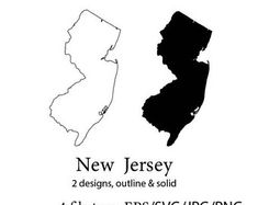 235x187 New Jersey Outline Svg Instant Download Design For Cricut Or