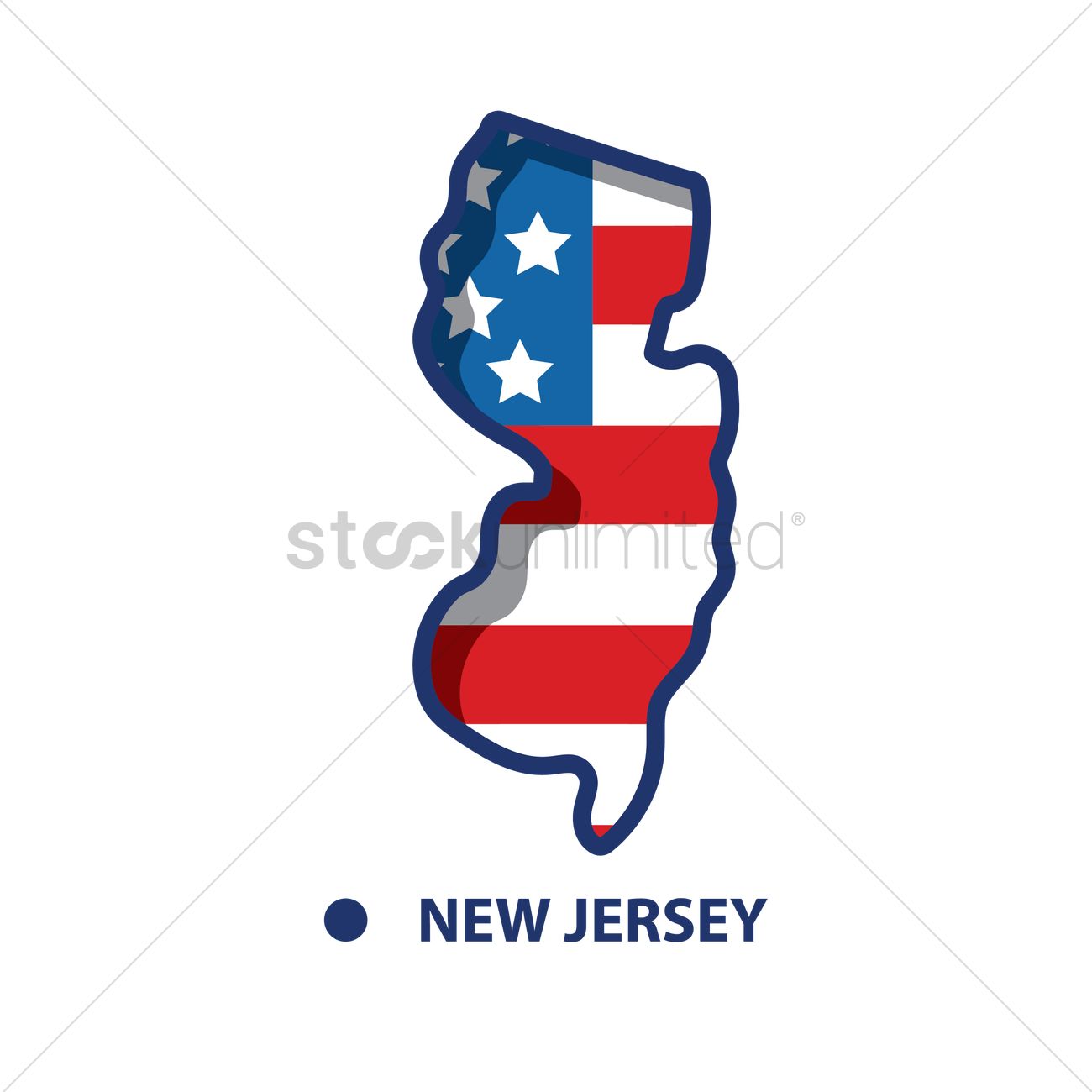1300x1300 Map Of New Jersey Vector Image