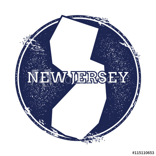 500x500 New Jersey Vector Map. Grunge Rubber Stamp With The Name And Map