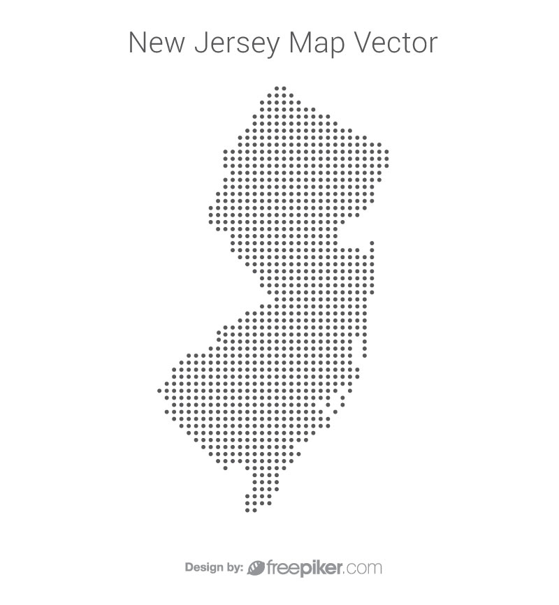 800x866 Freepiker New Jersey Map By Dots Vector Design