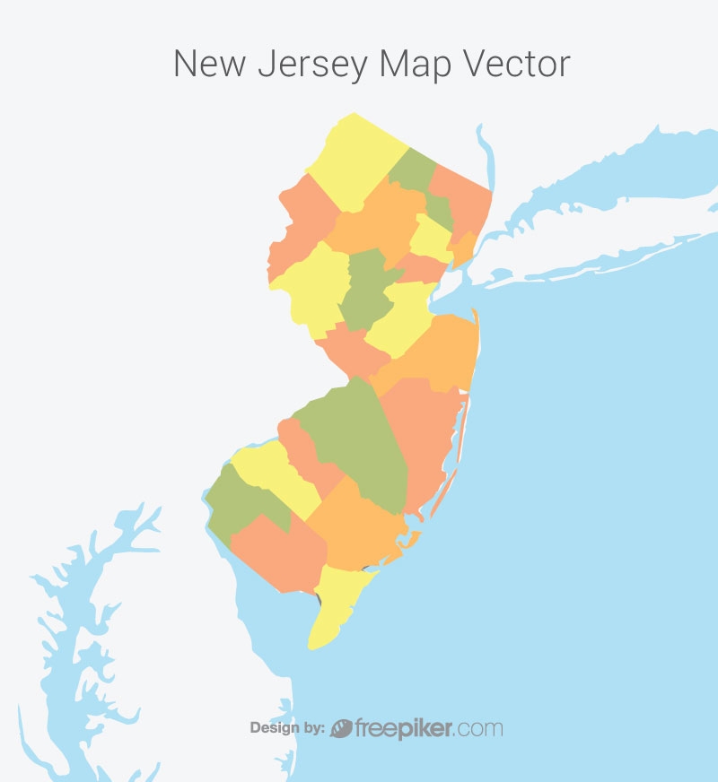 800x872 Freepiker New Jersey Map Colorful Vector Design