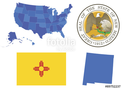 500x365 Vector Illustration Of New Mexico State,contains High Detailed
