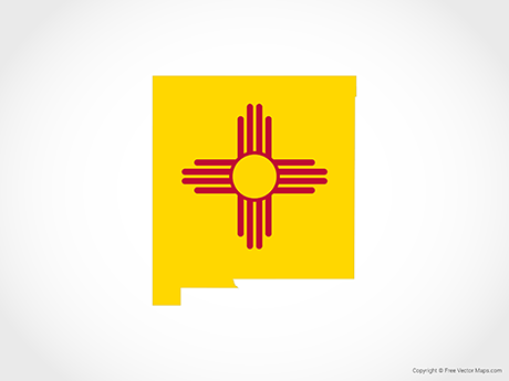 460x345 Vector Map Of New Mexico