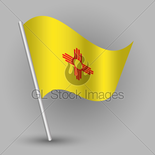 500x500 Vector Waving Simple Triangle American State Flag On Slan... Gl