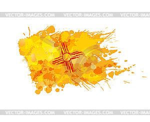 300x245 Flag Of New Mexico, Usa Made Of Colorful Splashes