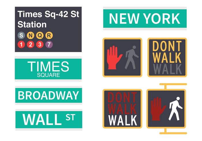 700x490 New York Street Signs Vector