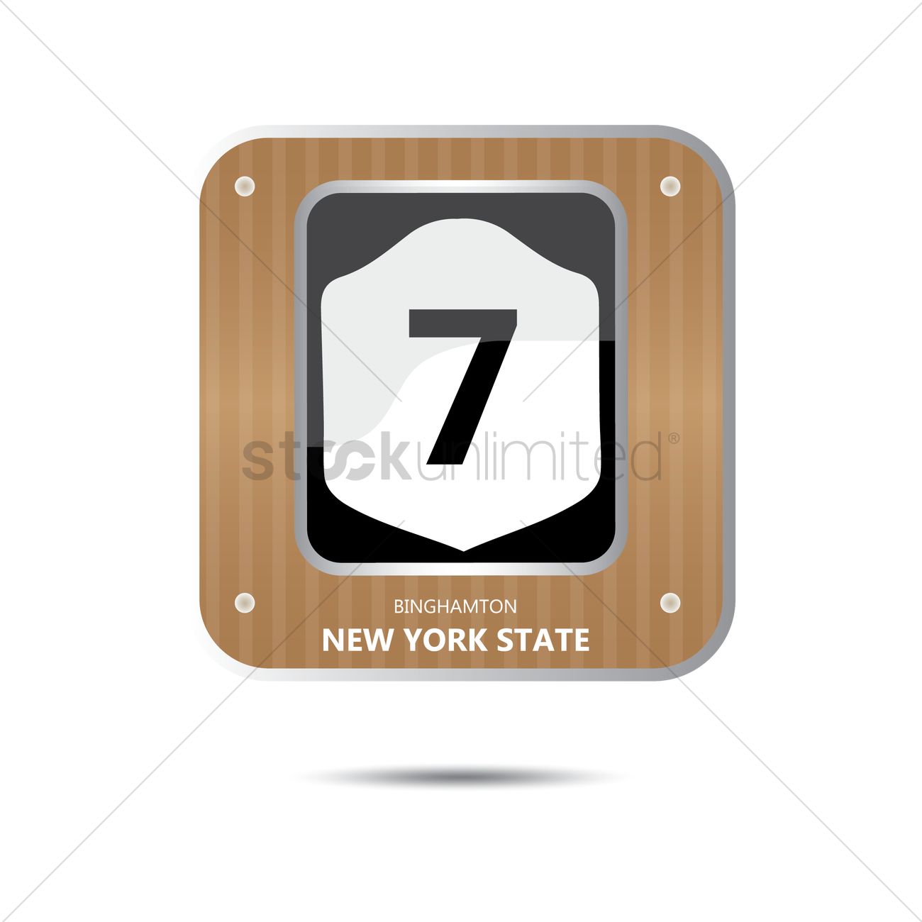 1300x1300 New York State Route Seven Road Sign Vector Image