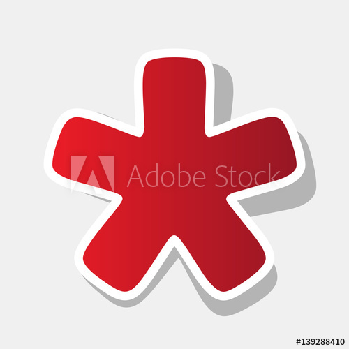 500x500 Asterisk Star Sign. Vector. New Year Reddish Icon With Outside