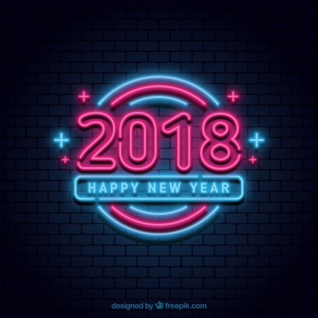 626x626 Bright New Year Neon Sign Vector Free Download