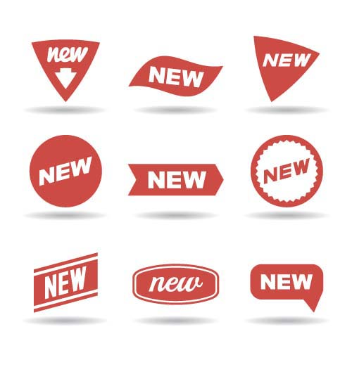 500x522 Simple Red New Labels Vector Free Download