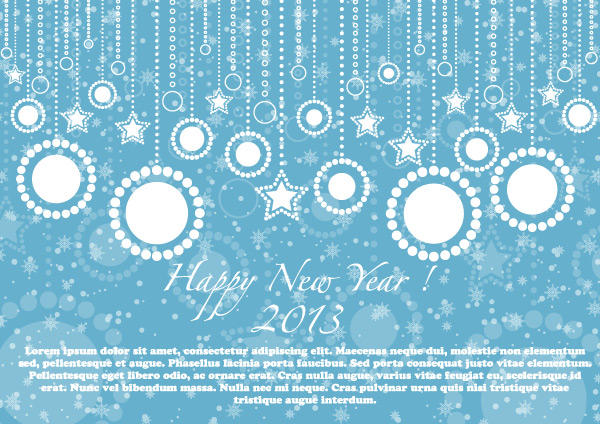 600x424 Happy New Year 2013 Blue Card Vector Illustration 123freevectors