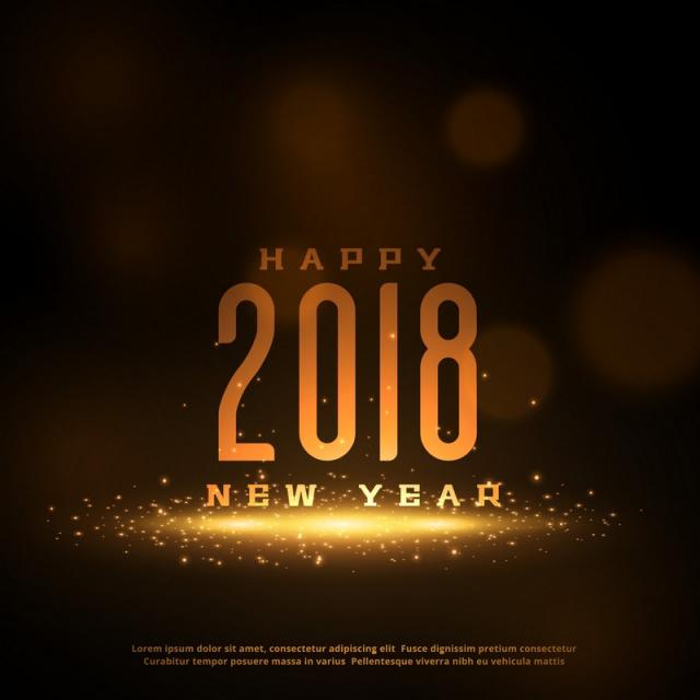 640x640 Shiny 2018 Happy New Year Greeting Card Design With Sparkles, 2018
