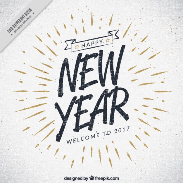 626x626 Vintage 2017 New Year Background Vector Free Download