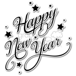 300x300 Royalty Free Happy New Year Vector Word Art Sticker 400429 Vector
