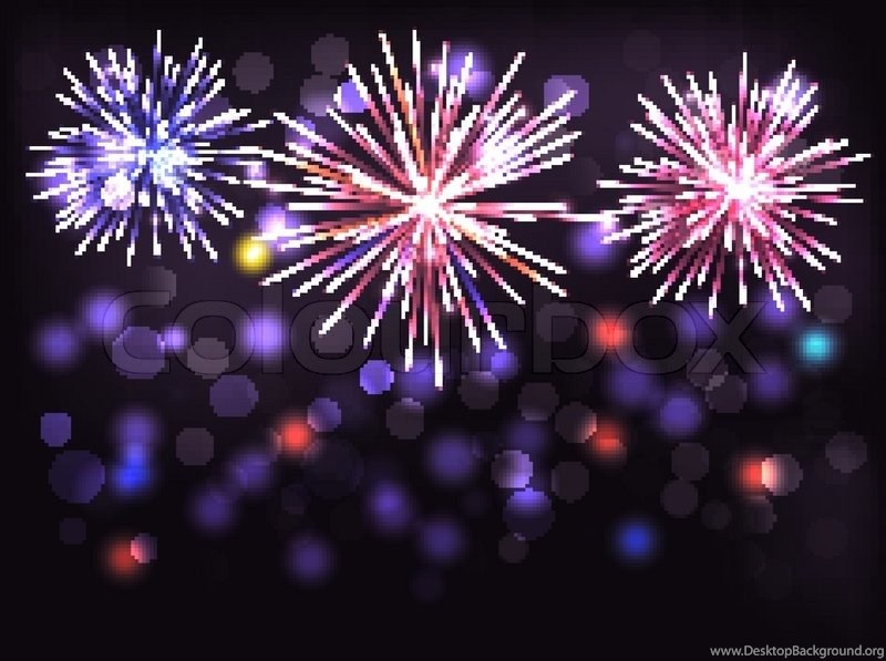 800x597 Holiday Backgrounds With Colorful Fireworks. Happy New Year