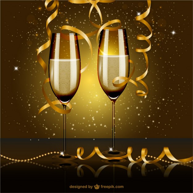 626x626 New Year Eve Party With Glasses Of Champagne Vector Free Vector