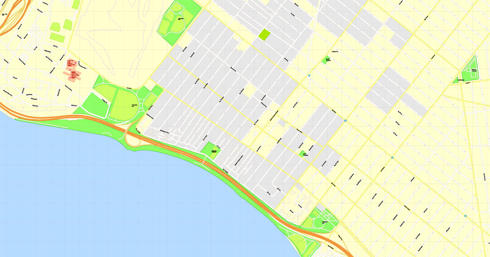 1000x524 Brooklyn Printable Map New York City Exact Vector Street Map 100