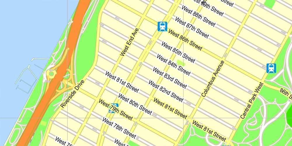 1000x502 New York City Map Vector New York City Street Map