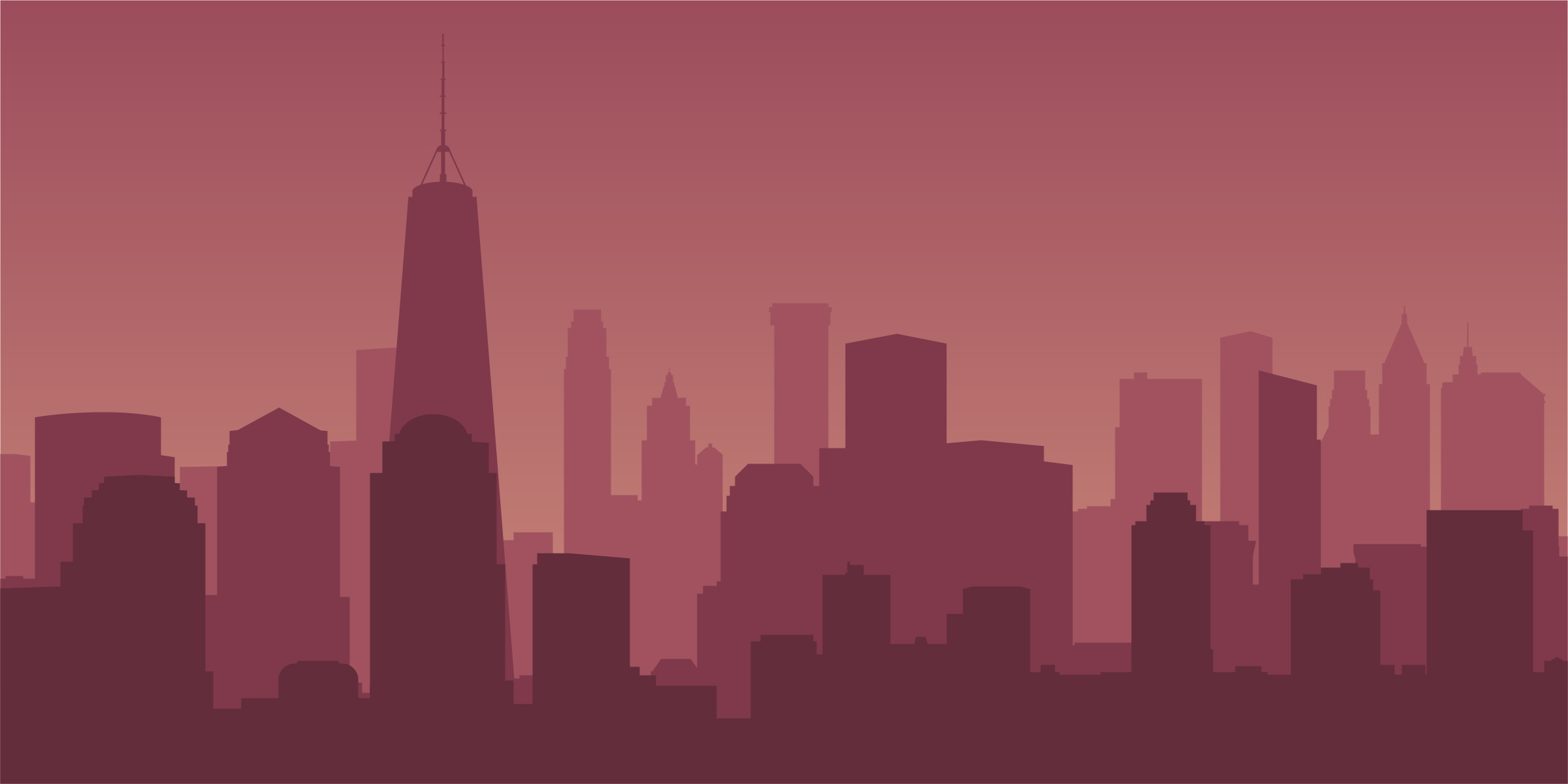 2401x1201 New York City Skyline Vector Free Download