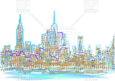 400x283 Abstract New York City Silhouette Vector Image Vector Artwork Of