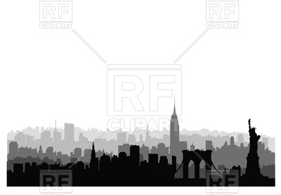 400x277 New York, Usa Skyline. Nyc City Silhouette. Vector Image Vector