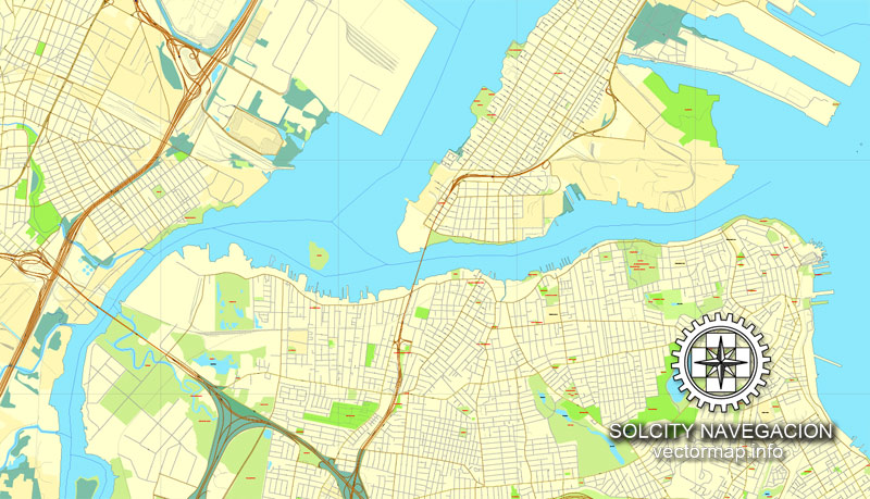 800x459 New York City Grande Map, Us Printable Vector Street City Plan 4