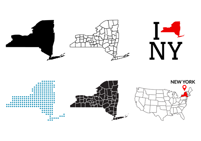 700x490 New York Map Vector