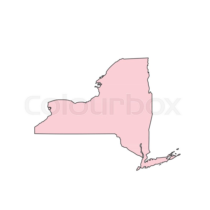 800x800 New York Map Isolated On White Background Silhouette. New York Usa
