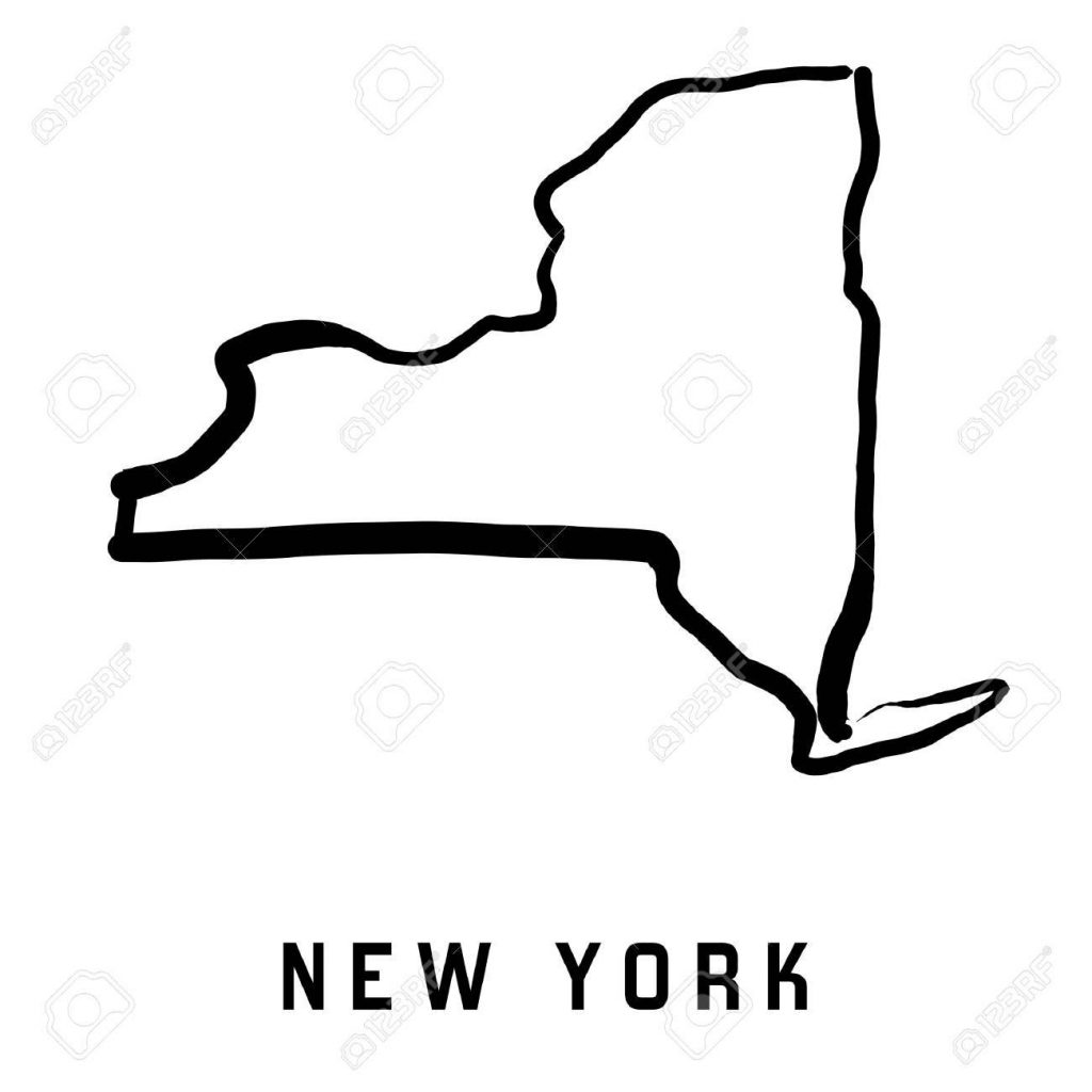 1024x1024 Us State Map Vector Simple Design New York State Map Outline