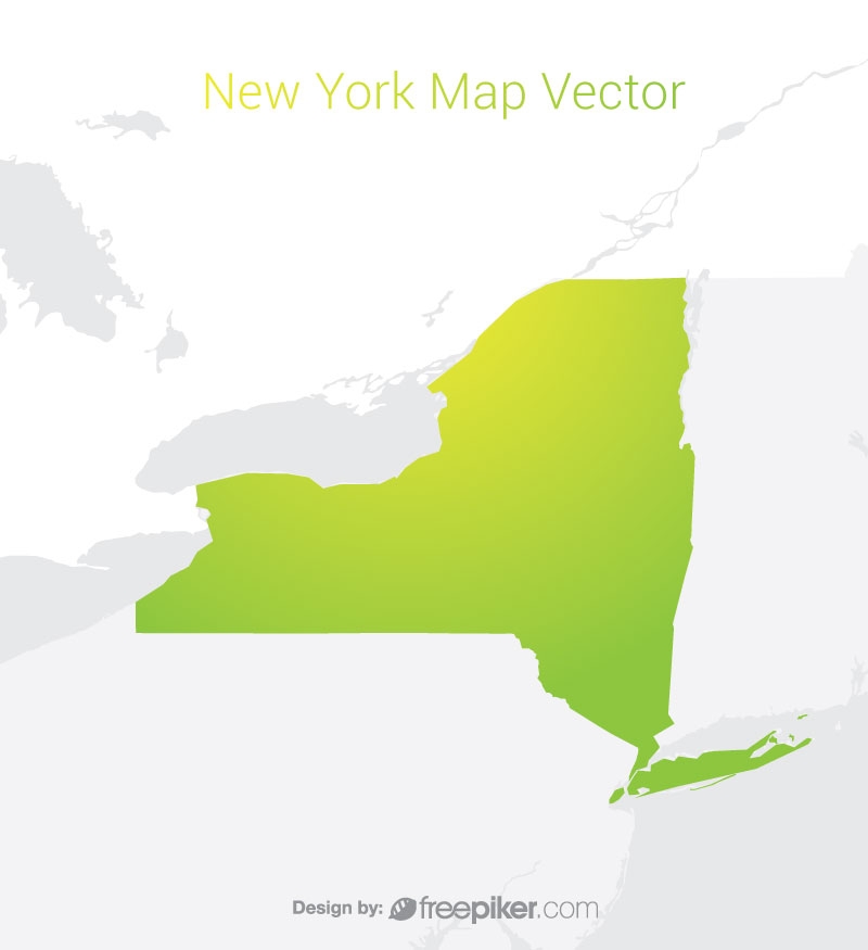 800x875 Freepiker New York Map By Gradient Color Vector Design