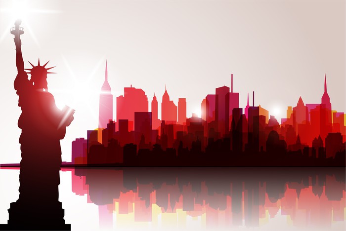 700x468 New York Skyline. Vector Illustration Wall Mural We