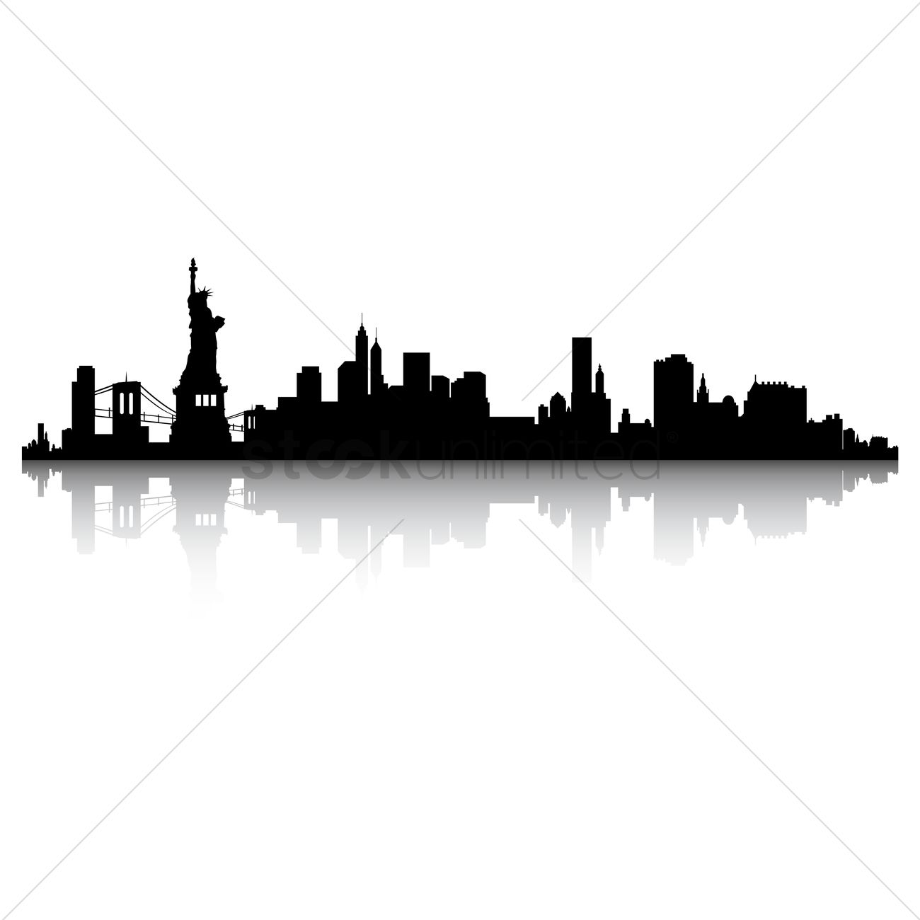 1300x1300 New York Skyline Silhouette Vector Image